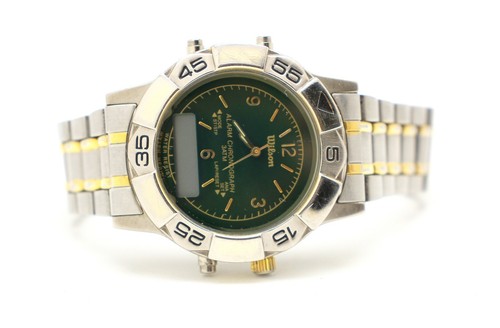 Wilson Sports Alarm Chronograph Green Dial Men's Watch NEEDS Battery - 第 1/6 張圖片