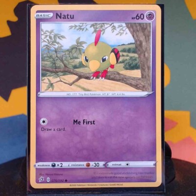 Pokemon Natu Unplayed 2020 Rebel Clash Sword Shield Trading Card Game 076 192