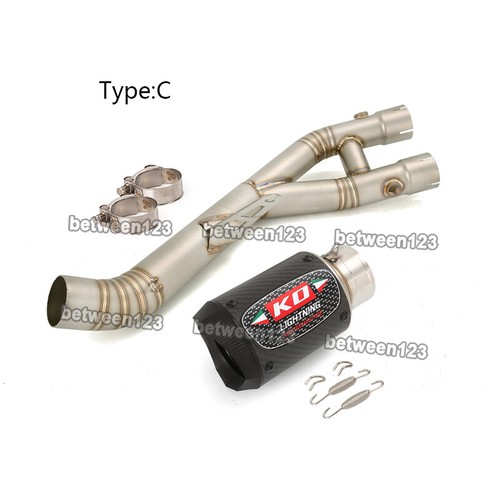 Motorcycle Exhaust Muffler Pipe Header Mid Link For Yamaha FZ10 YZF R1 2015-2023 - Picture 5 of 9