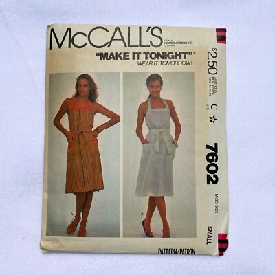 McCall's Sewing Pattern Vintage 7602 Small UNCUT Summer Dress Make It Tonight 