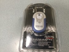 Craig Mini AM/FM Portable Radio With Neck Strap  Earbuds CR4115 FREE SH