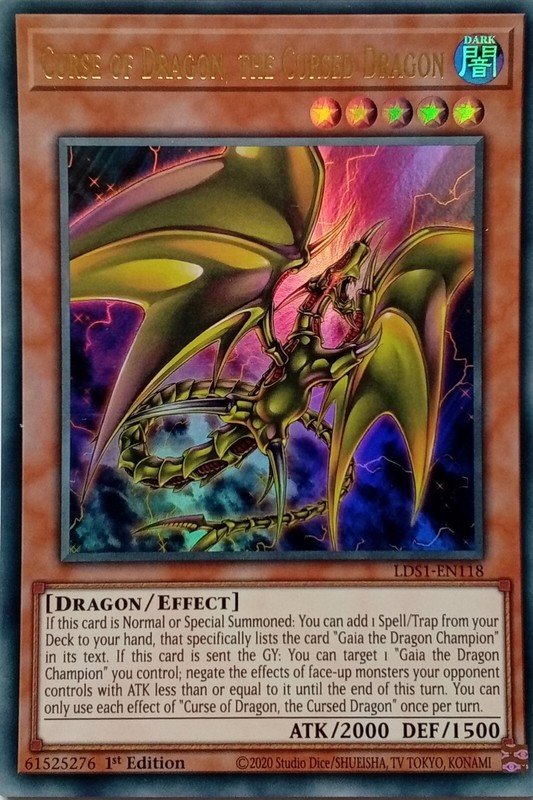 LDS1-EN118 CURSE OF DRAGON, THE CURSED DRAGON ULTRA RARE 1ST EDITION YuGiOh CARD