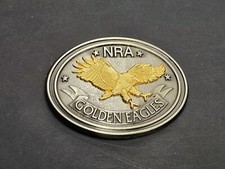 NRA Golden Eagles Belt Buckle National Rifle Association Vintage 80s USA