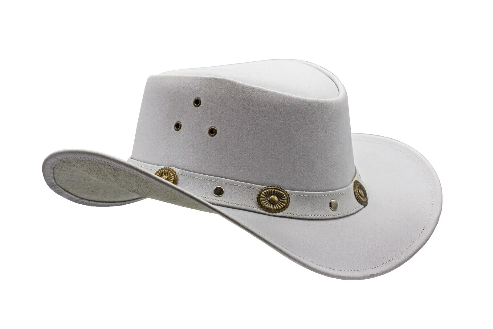 White Leather Hats for Men