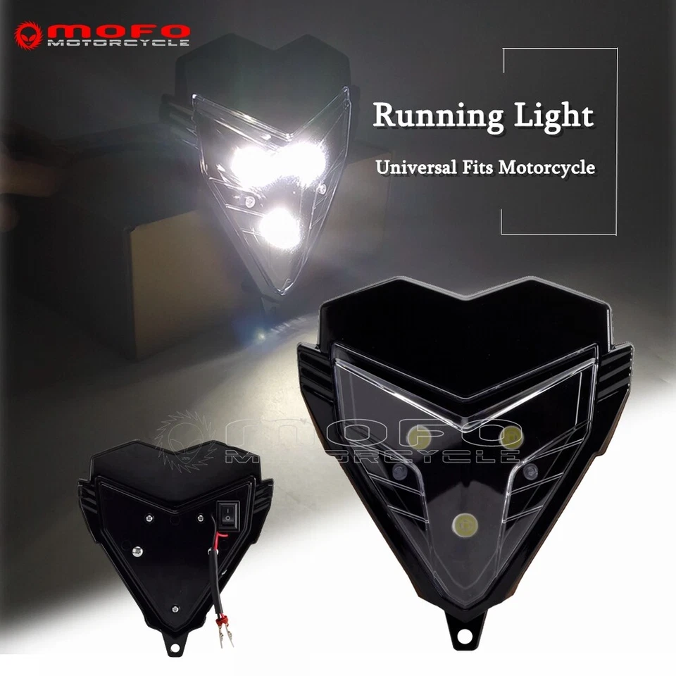 For Honda Yamaha Suzuki Kawasaki LED Headlight Running Driving Lamp Universal - Image 2 of 4