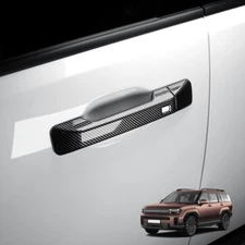 Carbon Side Door Handle Cover Trim For Hyundai Santa Fe 2024 2025 Touch Version