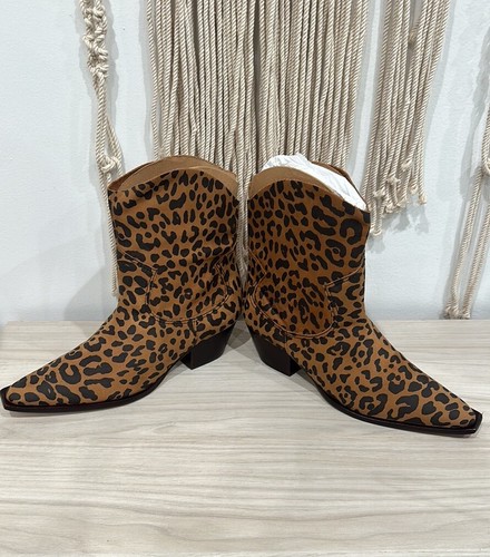 Schutz Tessie Mid Heel Western Bootie Leopard Size 7.5 NWOB - Picture 5 of 8