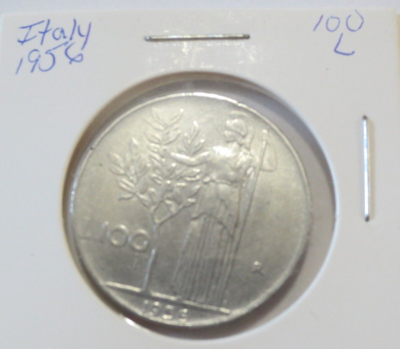 1956 Italy 100 Lire Coin #2