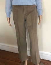 RARE vtg 80s LANDS END High Rise Corduroy Dress Pants Sz 8 Light Brown usa