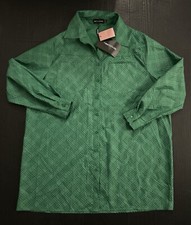 Pretty Little Thing Women’s Green Shirt  Dress  Oversized  Check UK Size 4