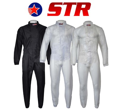 STR Adults Waterproof Wet Weather Driving Rain Suit Circuit Racing Go Kart  Black UK