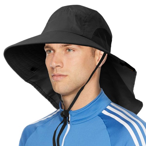 Sun Hat with Neck Flap Wide Brim Hiking 