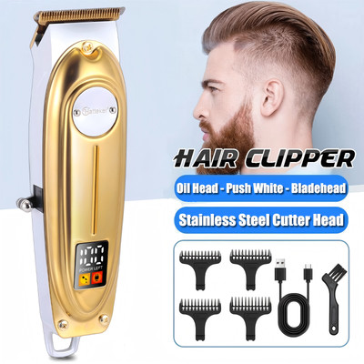 Hatteker T-Blade Hair Clippers Cordless USB Hair Trimmer Barber Cutting Machine