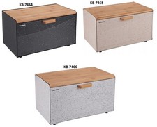 Metallbehälter mit Deckel für Brot, Brotkasten, Schneidebrett aus Bambus, Marmor