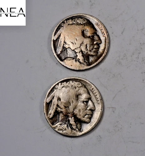 1916-D+1919-S Buffalo Nickel Set/Lot ~ Good+Fine ~ 2 Coins ~ ZBL51