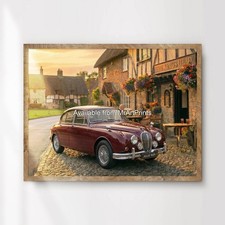 JAGUAR MARK II CAR POSTER 1960s Classic Cars Art Print Wall Picture A4 A3 A2 A1