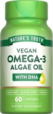 Nature's Truth Omega 3 Algae Oil Softgels with DHA, 60 count 07/26