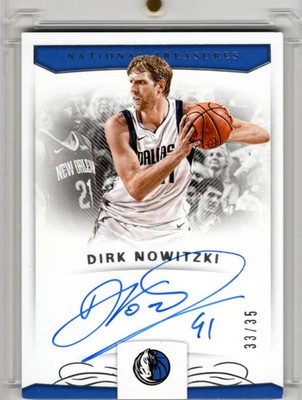 2017-18 Panini National Treasures Auto Dirk Nowitzki 33/35 Dallas Mavericks