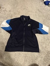 Vintage Nike Air Track Jacket Adult Medium Blue - White RARE Full Zip Up Coat
