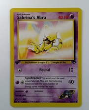 1995 sabrina's abra pokemon card value SABRINAS ABRA - 1st Edition Gym Heroes - 91/132 - Common - Pokemon - NM