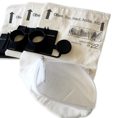 Re-Usable CT22 Filter Bags Compatible w/ Festool CT 22 Vacuum 452970 Zipper 3-PK