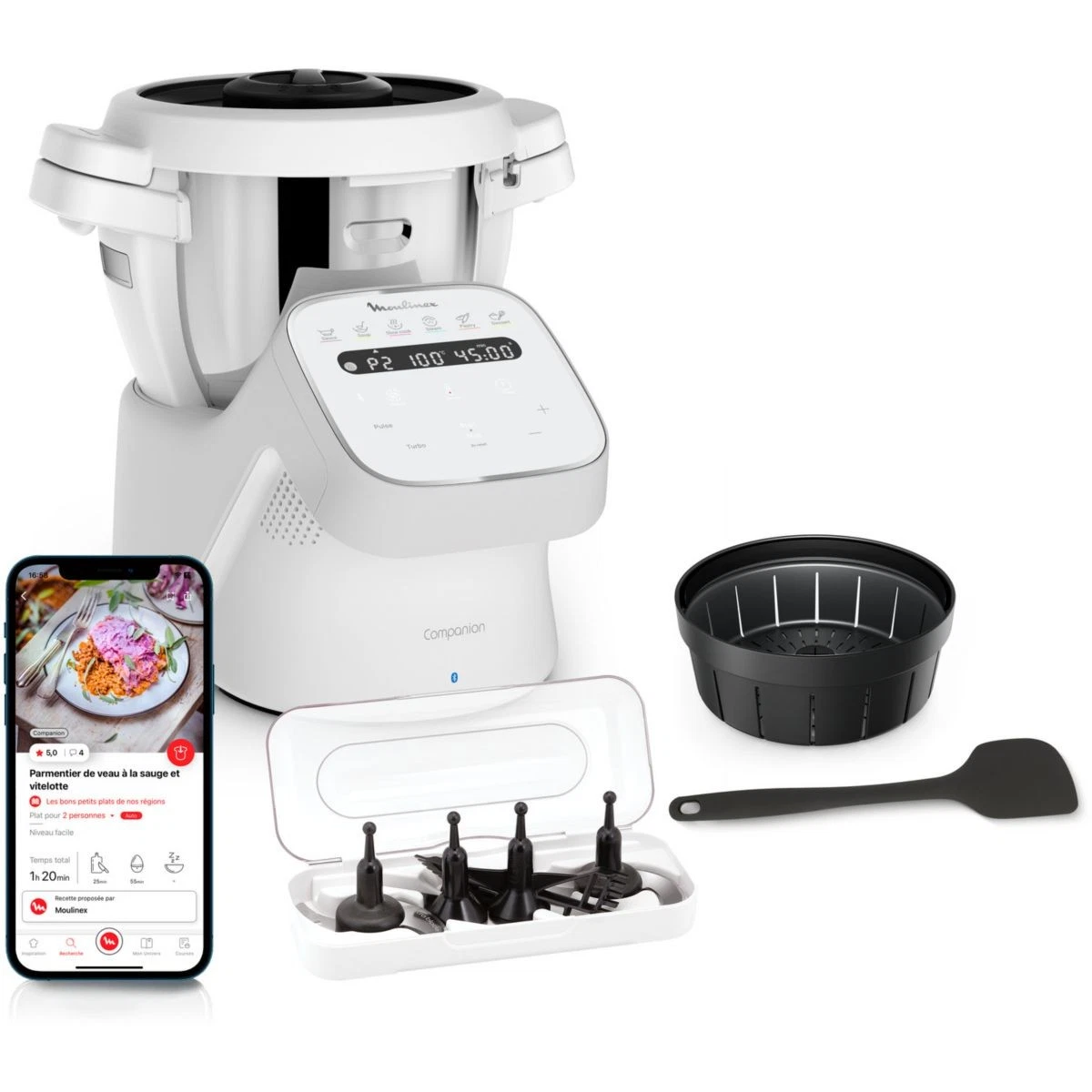 Robot Cuiseur Moulinex Companion HF800 (Blanc) + Accessoires – Occasion