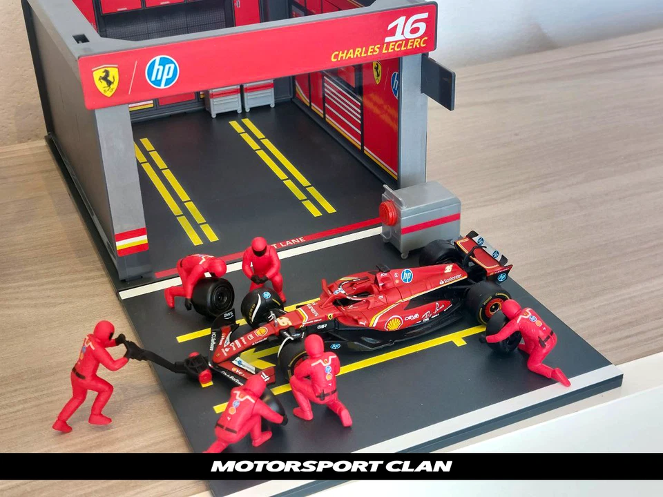 Set Pit Stop F1 - Ferrari Charles Leclerc SF-24 Scala 1:43 Burago - Immagine 3 di 4