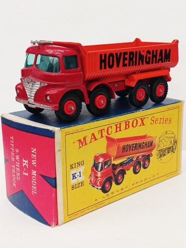 Matchbox Lesney King Size NoK-1b 1964 Hoveringham 8-Wheel Tipper Truck, Boxed.