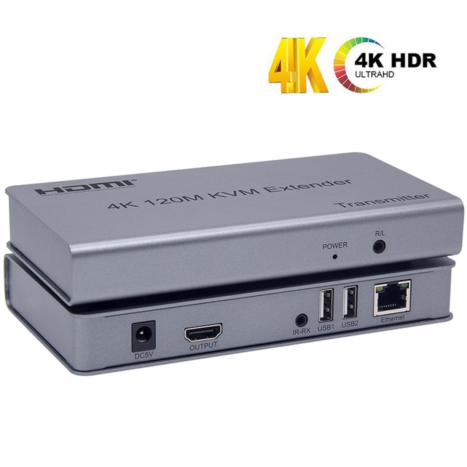 4K 120M HDMI KVM USB Extender over RJ45 Ethernet Cat5e/6 Transmitter + Receiver-image