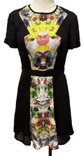 Prabal Gurung Target Black Orchid Floral Kaleidoscope Shift Dress Mini Size 4
