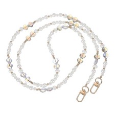 Pearl Phone Chain Crossbody Lanyard Beaded Flower Wrist Phone Strap Colors