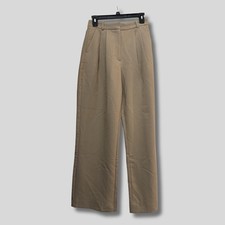 Abercrombie Fitch Curve Love High-Waist Wide Leg Trousers in dark Khaki Size 4