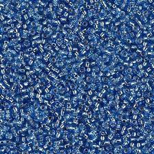 Miyuki Round Seed Beads Size 15/0 Silver Lined Sapphire Blue 8.2 Gram Tube 15-19