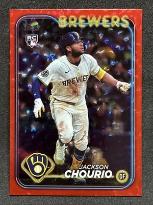 2024 Topps Update Series - Jackson Chourio #US240 Red Crackle Foilboard /199...