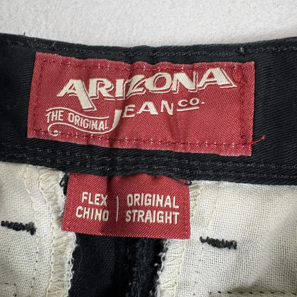 Pantalones chinos Arizona Jeans para hombre 28x36 negros flexibles calce recto informales ropa de calle Foto 3 de 4