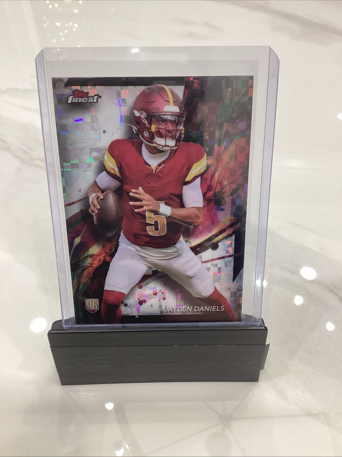 2024 Topps Finest - Common Jayden Daniels #67 Checkerboard Refractor (RC)