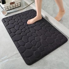 Non Slip Pebble Bath Mat Ultra Absorbent Soft Bathroom Shower Floor Mat QuickDry