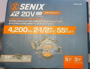Senix PSCX2-M3 20V Max* Brushless 7-1/4" Cordless Circular Saw Kit (4 Ah) New