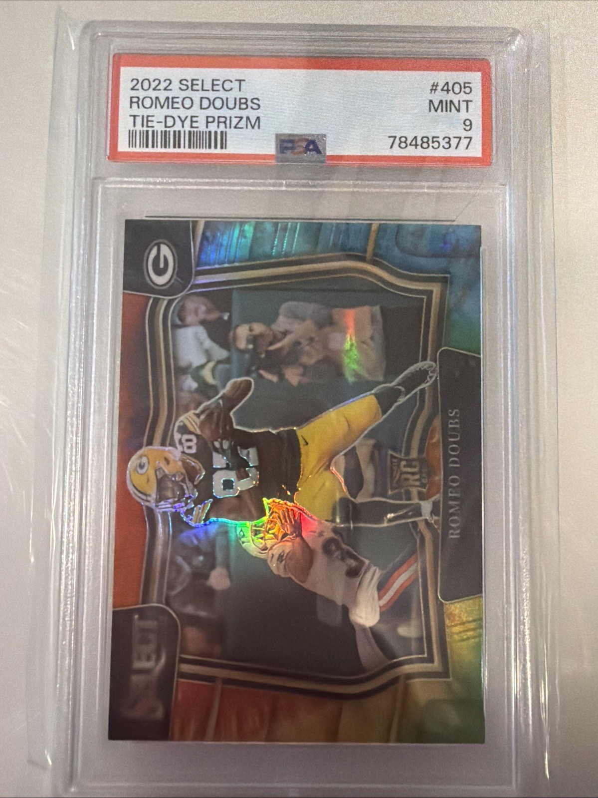 2022 Panini Select - Field Level Romeo Doubs #405 Tie-Dye Prizm /25 (RC)