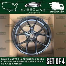 18x8.5 Matte Black Wheels 5x120 Et35 Fits Bmw E90 E92 F30 F10 M3 M5 X3 X5 Camaro