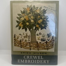Crewel Embroidery Hardcover Erica Wilson EXC library copy Protective Cover