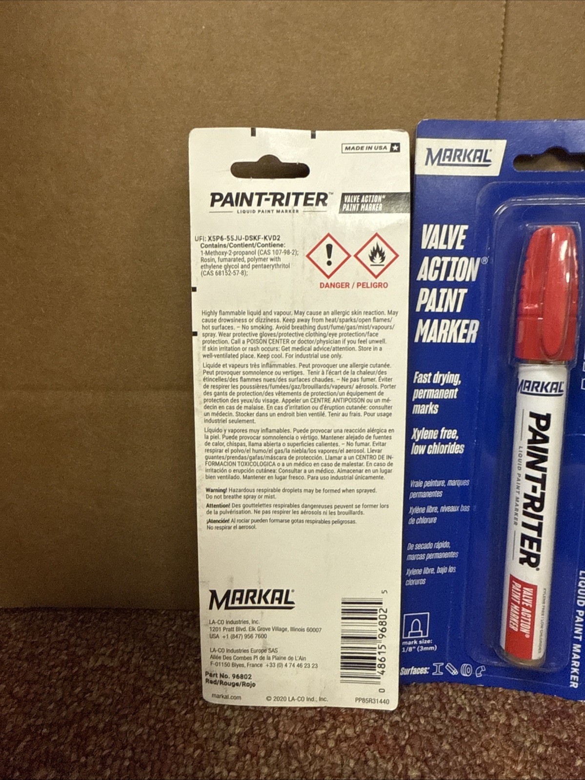 🔥lot Of 3 Best Paint Marker! MARKAL 434-96802 VAP RED VALVE ACTION PAINT MARKER