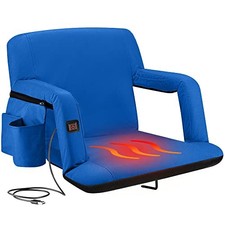 Alpcour Heated Stadium Seat Reclining Bleacher Chair with Back  Arm Support 21"
