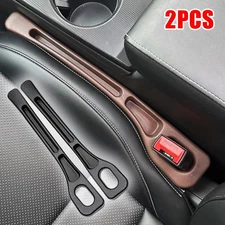 2Pcs Car Seat Gap Filler Organizer Box Between Seats Console Storage ( Black )