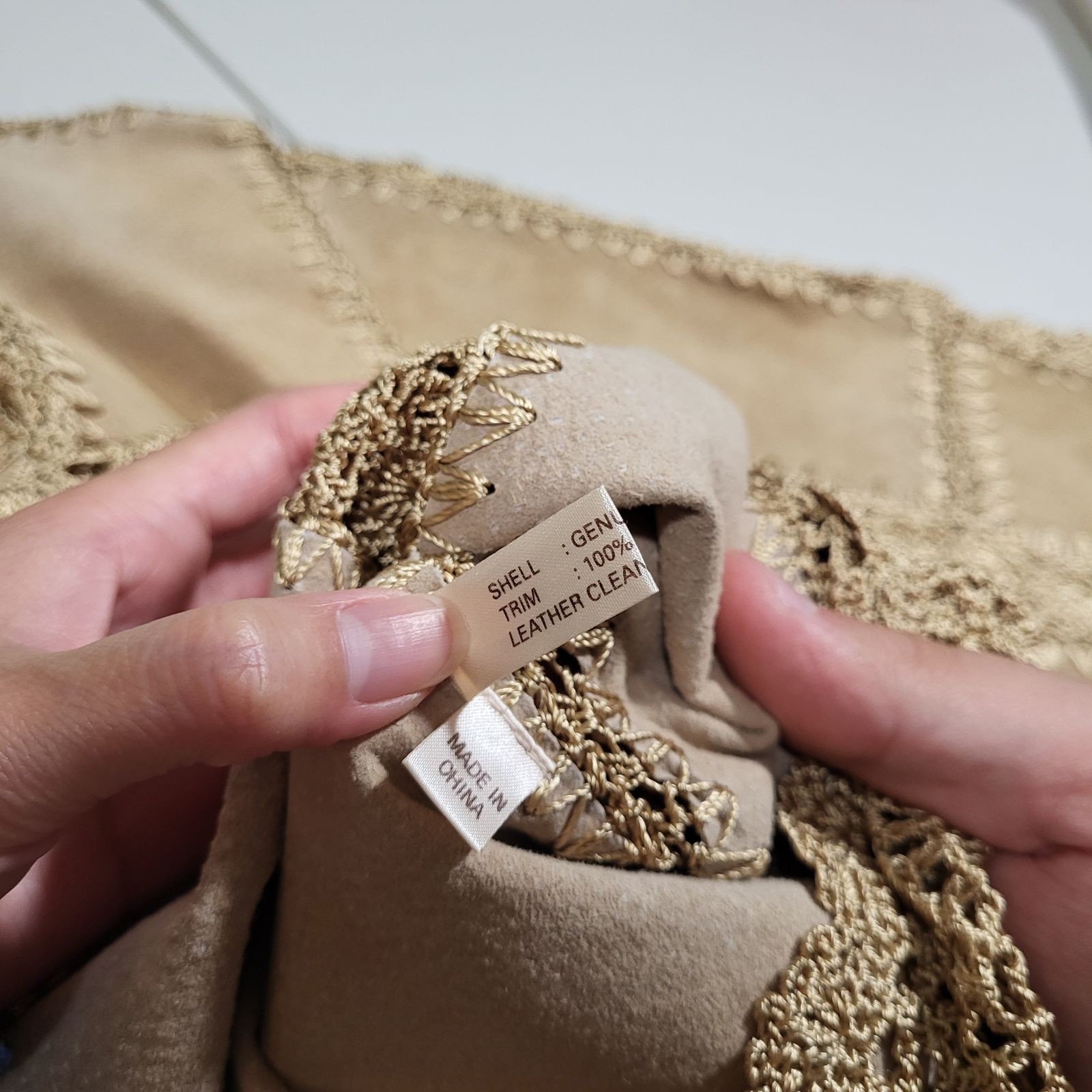 Scully Suede Crochet Patch Work Jacket Women's Sz… - image 11