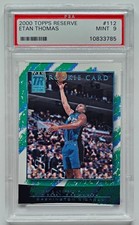 Etan Thomas /1499 Rookie Card Graded PSA 9 Mint! 2000-01 Topps Reserve Card #112. rookie card picture