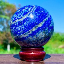 271G Natural Lapis lazuli jasper Quartz Sphere Crystal Ball Reiki Healing
