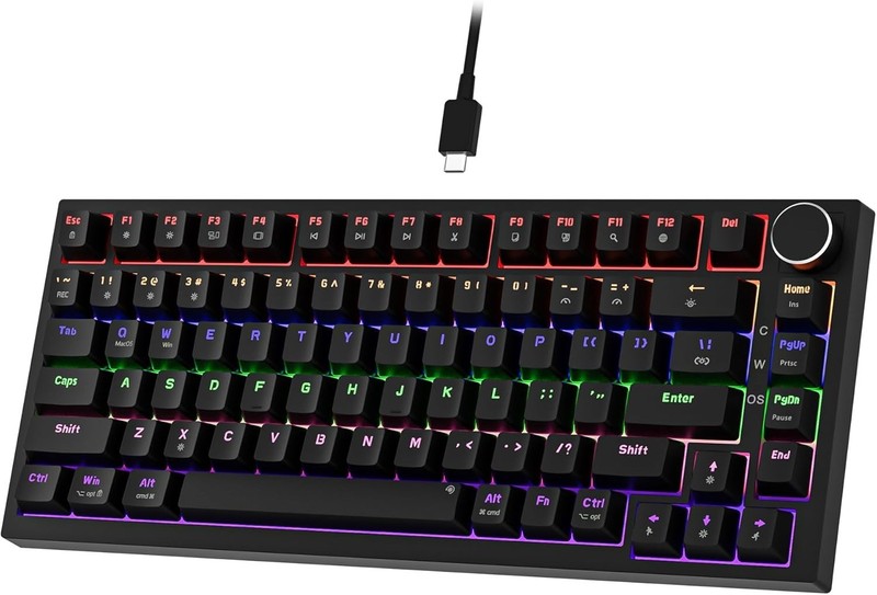 Newmen GM326 Mechanical Keyboard Wired Gaming 75% Percent TKL Hot Swapp LED