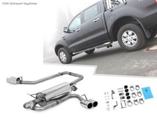  Edelstahl Auspuff-Halbanlage Sidepipe r/l Ford Ranger ab 2015 je 2x90mm rund