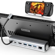 6-in-1 Docking Station for Steam Deck, OLED, ROG Ally, 4K HDMI, USB-C Hub, Gigab